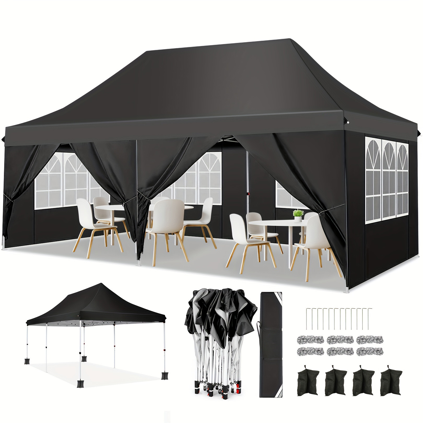 Gazebo Pop Up - خيمة حفلات قابلة للطي 10×20 قدم،