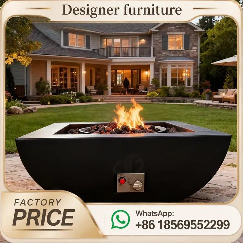 Outdoor Furniture And Fire Pit - طاولة حفرة نار خارجية مخصصة تعمل