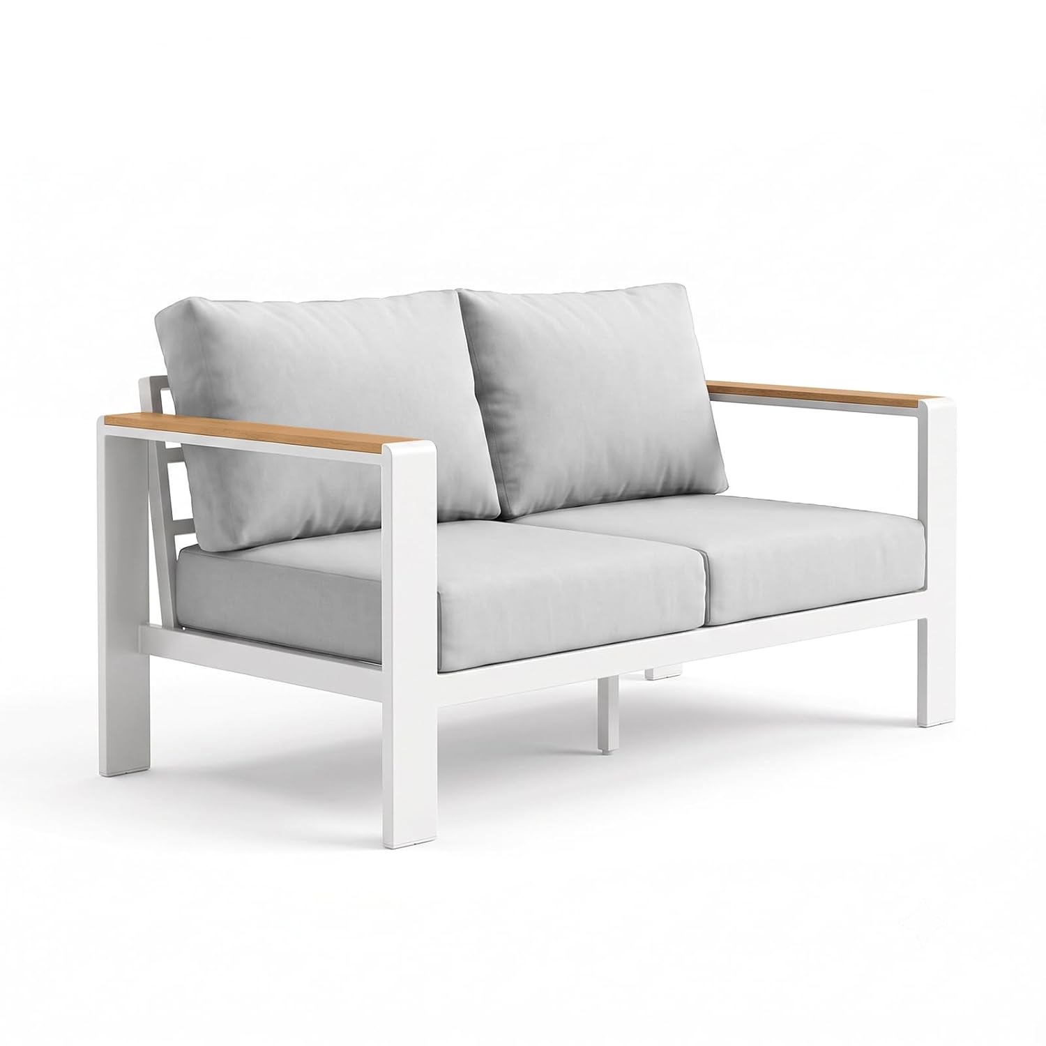Outdoor Furniture Loveseat - كرسي حديقة خارجي من الألومنيوم، مقاوم