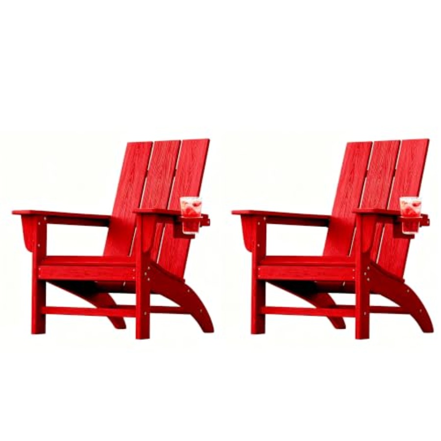 Adirondack Chair Wood - مجموعة من كرسيين أديرونداك للاستخدام الخارجي،