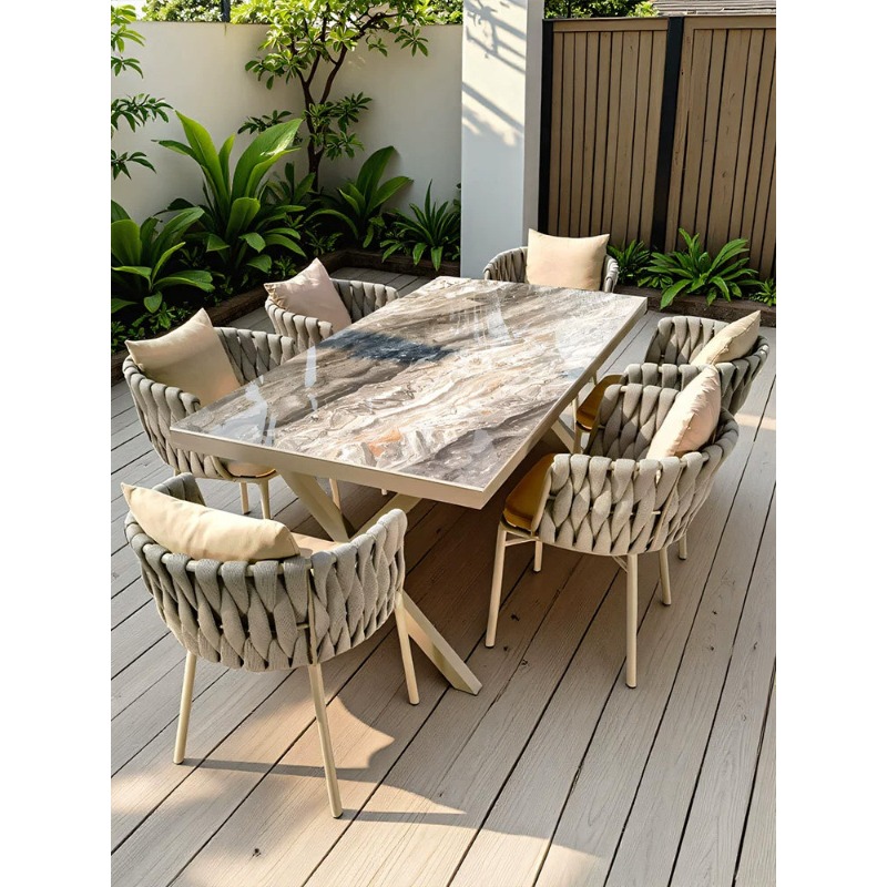Outdoor Furniture Teak - طاولات وكراسي خارجية بتصميم نورديك للفناء