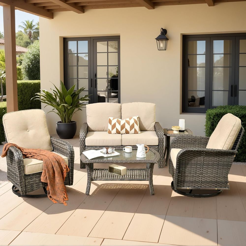 Outdoor Furniture Loveseat - طقم أثاث حدائق من الخيزران مكون