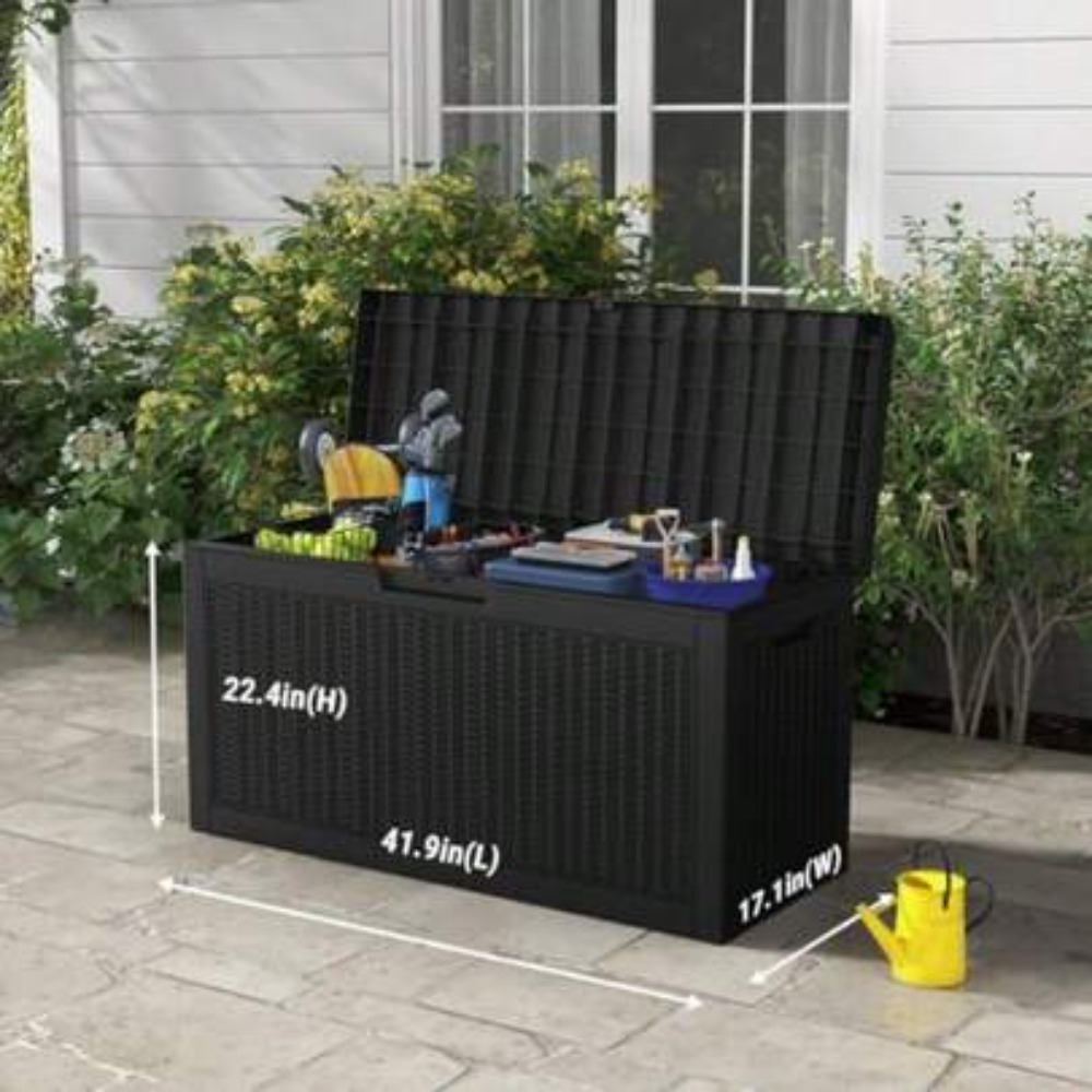 Outdoor Furniture Weatherproof - صندوق تخزين خارجي مقاوم للماء بنمط