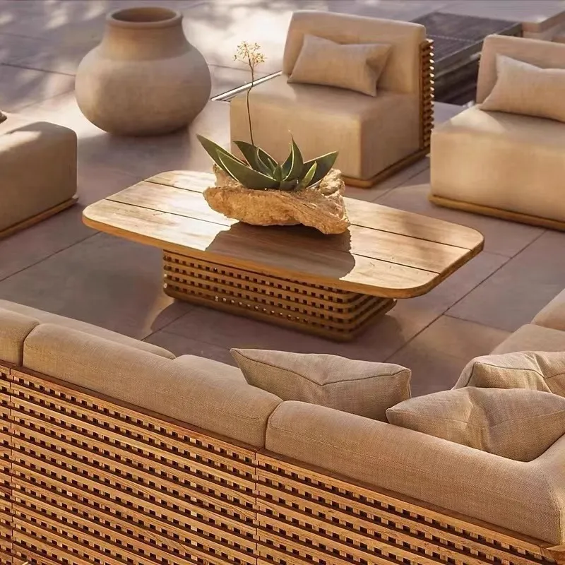 Outdoor Furniture Teak - طقم أريكة خشب الساج للحدائق مقاوم