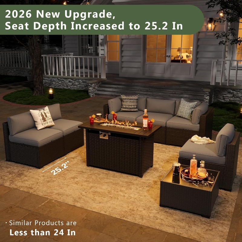 Outdoor Furniture And Fire Pit - مجموعة أثاث الفناء من أوكسون مكونة