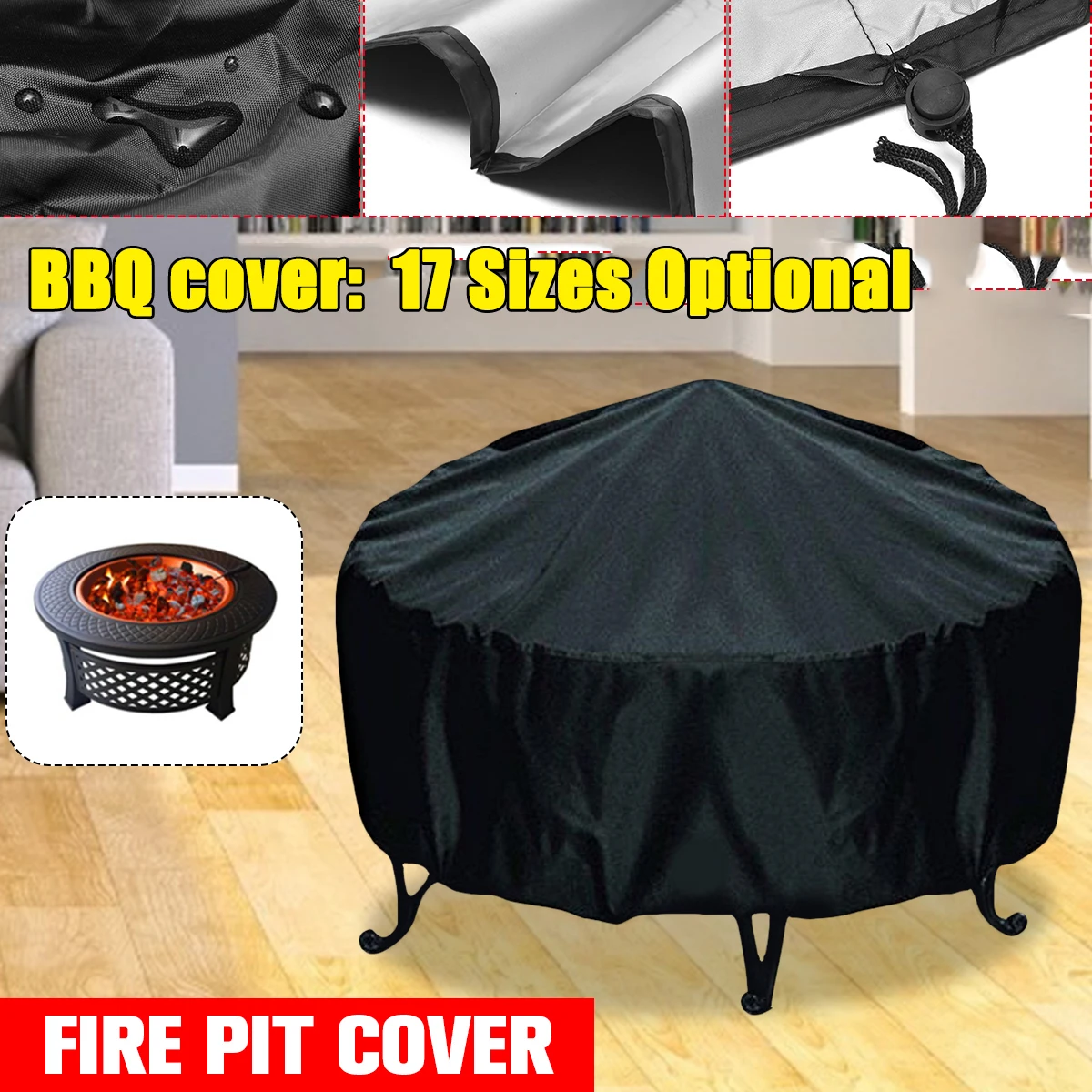 Outdoor Furniture And Fire Pit - مقاوم للماء فناء غطاء حفرة النار