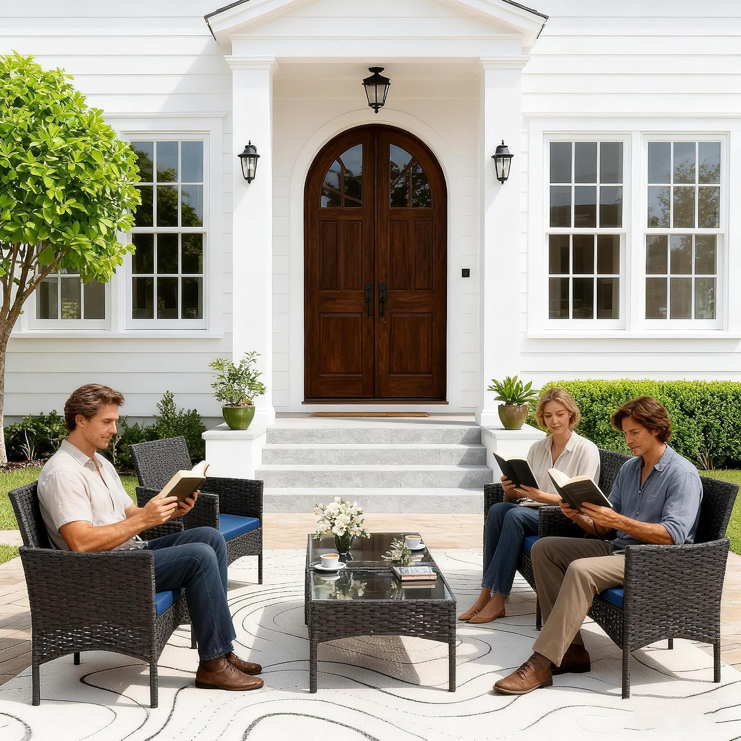 طقم أثاث خارجي مكون من 8 قطع،  - مراجعة Outdoor Furniture Loveseat وسعره
