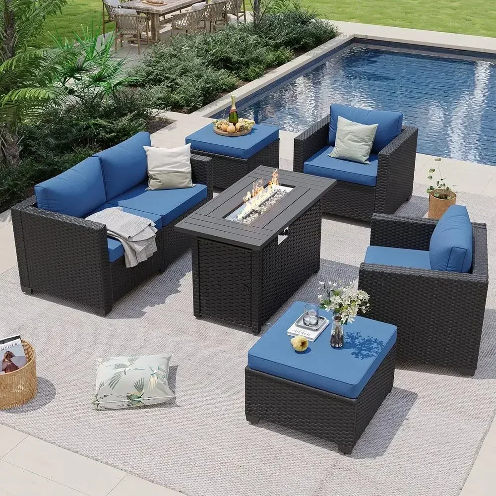 طقم أثاث خارجي لـ 6 أشخاص مع ط - مراجعة Outdoor Furniture And Fire Pit وسعره