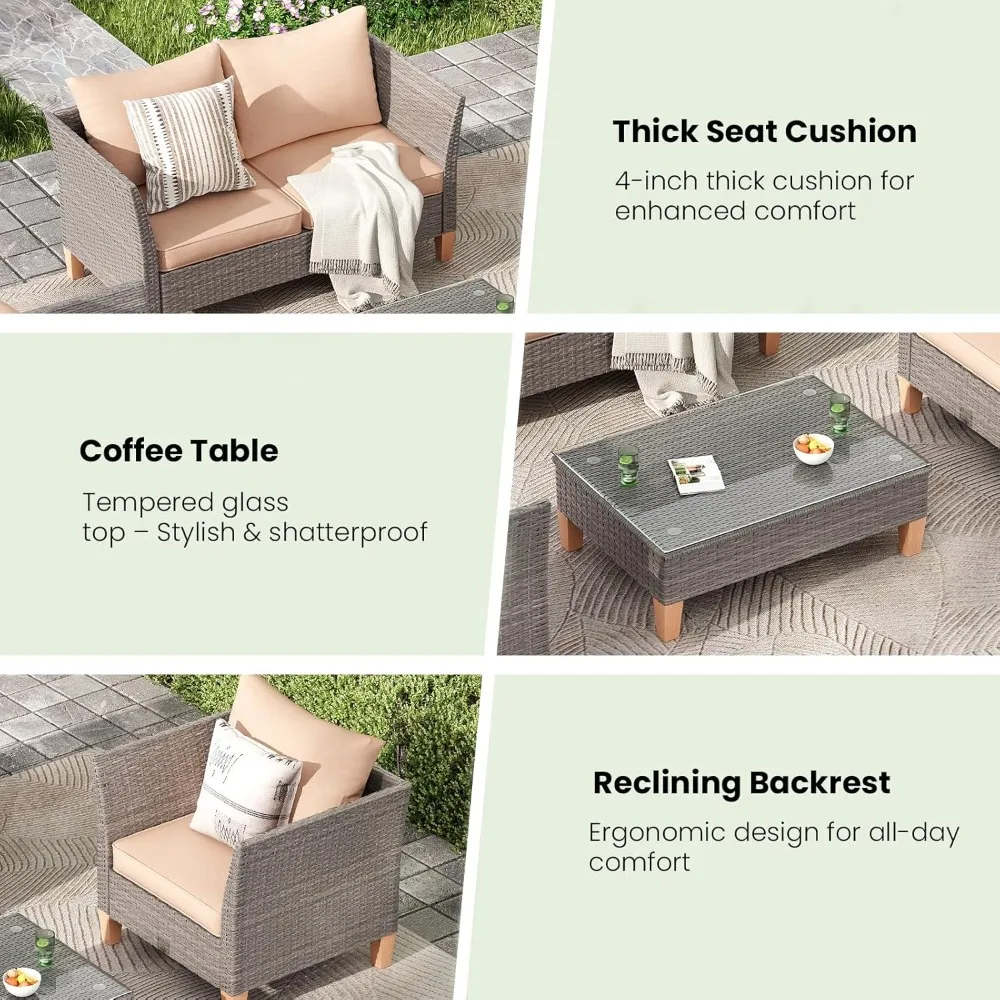 طقم أثاث فناء مكون من 5 قطع، أ - مراجعة Outdoor Furniture Loveseat وسعره