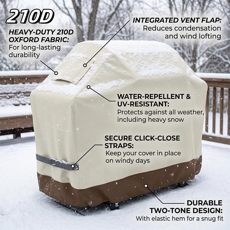غطاء شواء خارجي 210D بيج مقاوم - مراجعة Outdoor Furniture Upholstery Near Me وسعره