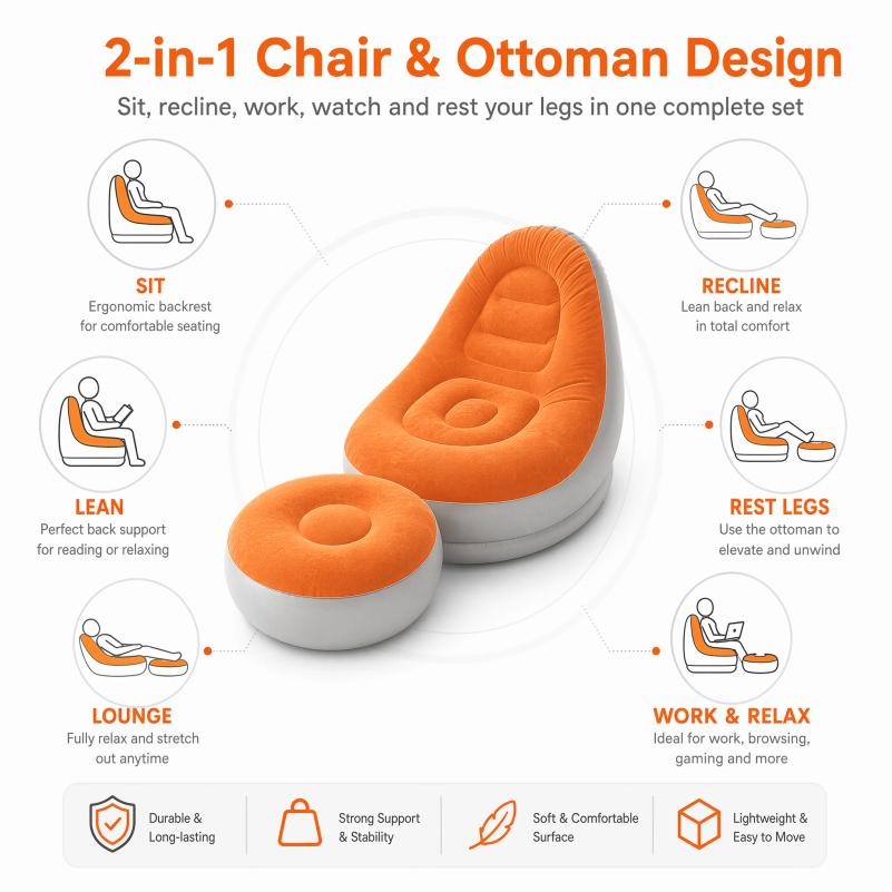 مجموعة أريكة هوائية قابلة للنف - مراجعة Outdoor Furniture Designer وسعره
