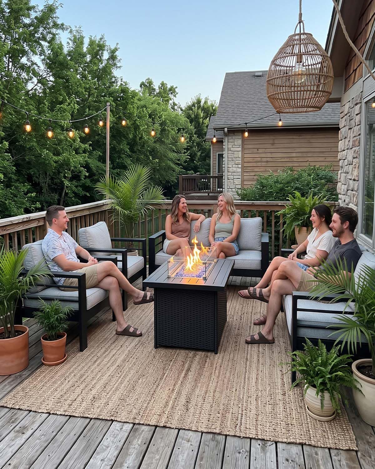طقم أثاث خارجي من الألومنيوم م - مراجعة Outdoor Furniture And Fire Pit وسعره