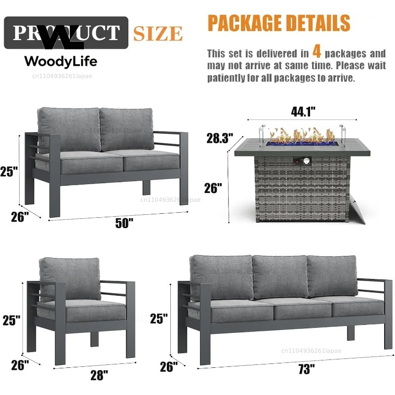 طقم أثاث حدائق حديث من الألومن - مراجعة Outdoor Furniture And Fire Pit وسعره