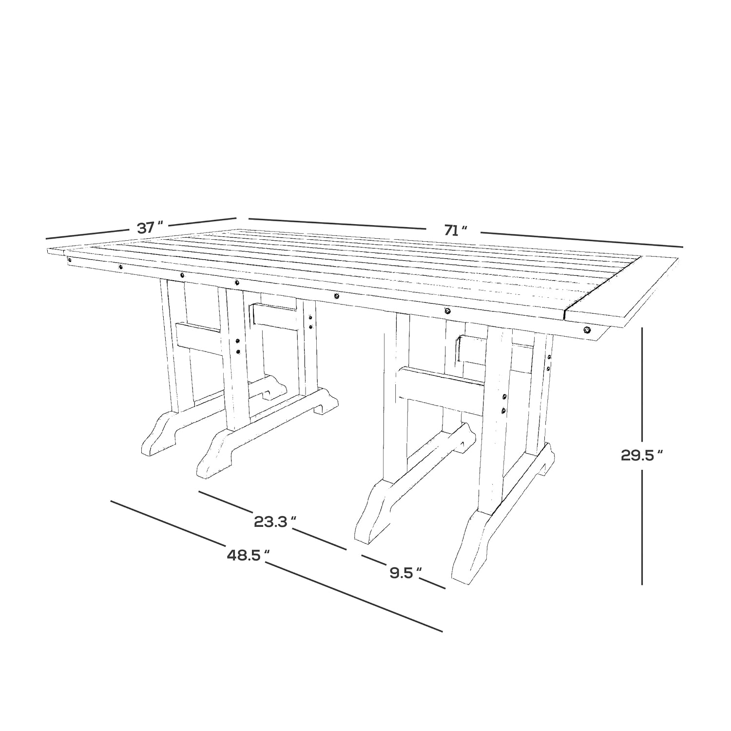 طاولة طعام خارجية بطول 71 بوصة - مراجعة Outdoor Furniture Teak وسعره
