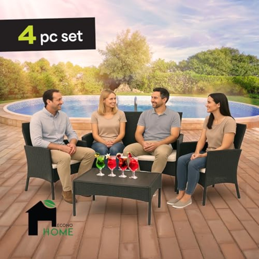 طقم أثاث خارجي مكون من 4 قطع - - مراجعة Outdoor Furniture Loveseat وسعره