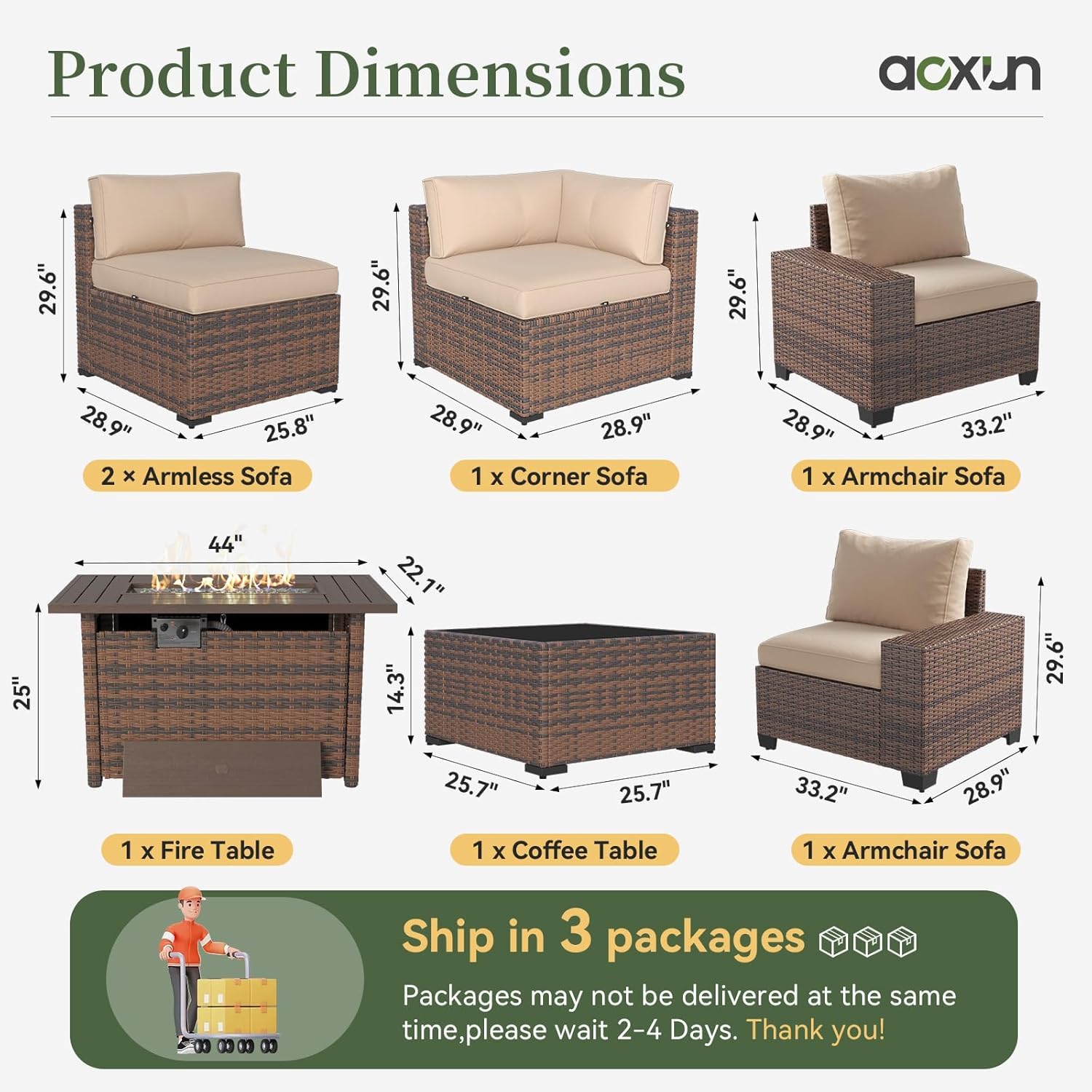 طقم أثاث فناء مكون من 7 قطع مع - مراجعة Outdoor Furniture And Fire Pit وسعره