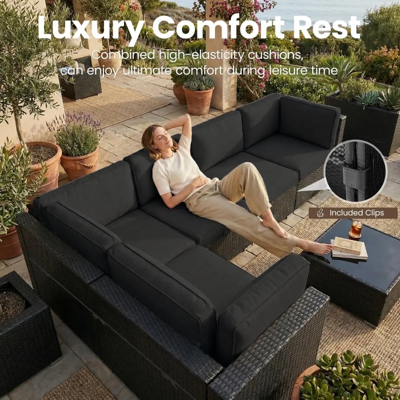 طقم أريكة من 8 قطع مصنوع من ال - مراجعة Outdoor Furniture And Fire Pit وسعره