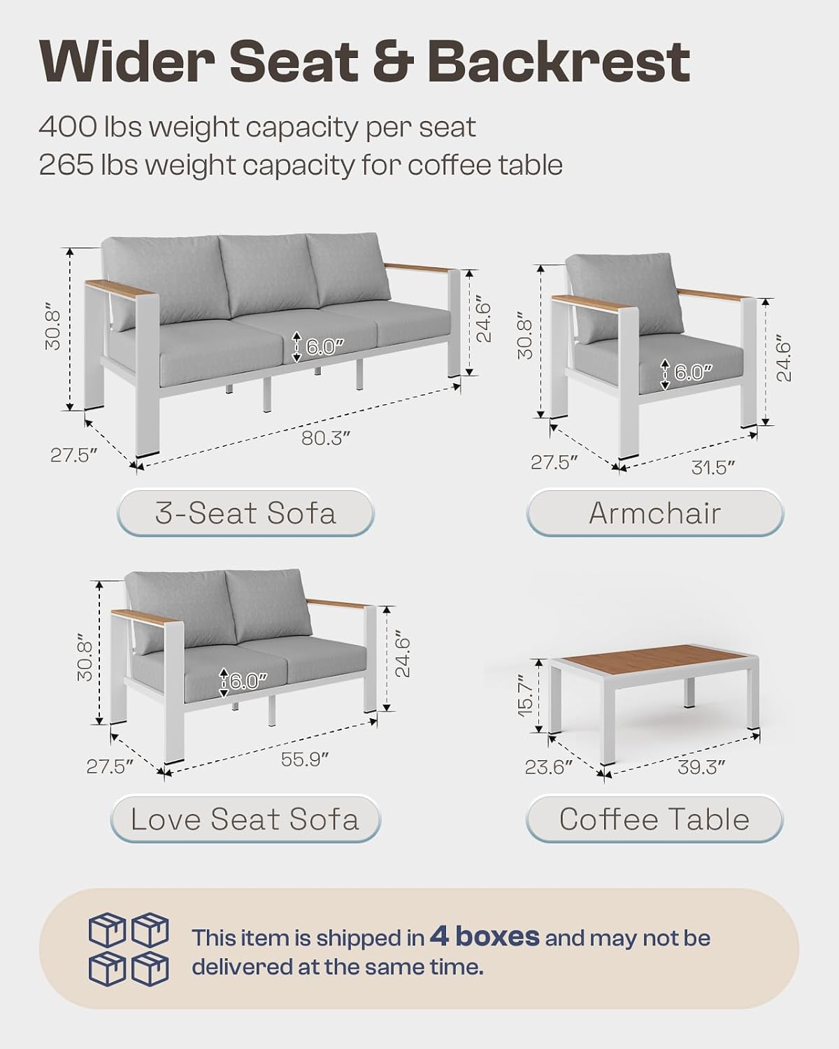 كرسي حديقة خارجي من الألومنيوم - مراجعة Outdoor Furniture Loveseat وسعره
