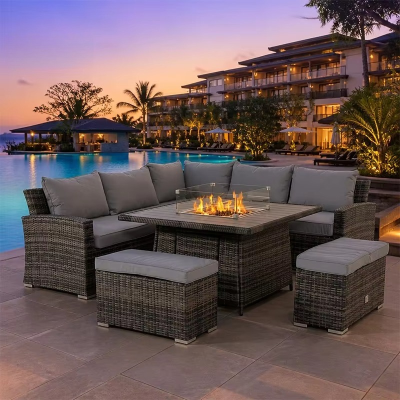 مجموعة أثاث حدائق عصرية مع حفر - مراجعة Outdoor Furniture And Fire Pit وسعره