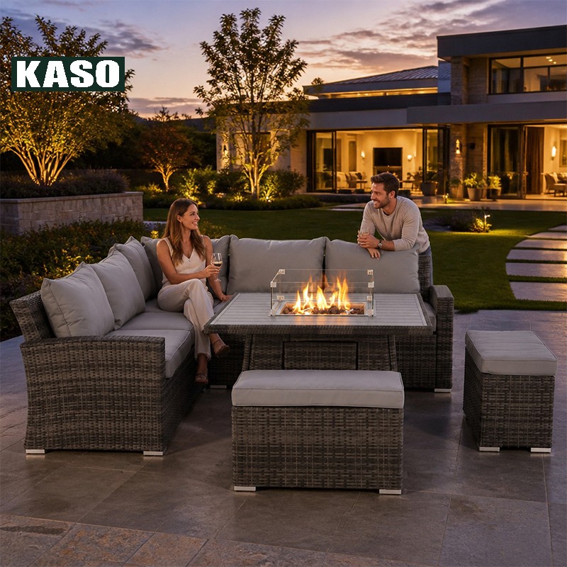 مجموعة أثاث حدائق عصرية مع حفر - مراجعة Outdoor Furniture And Fire Pit وسعره