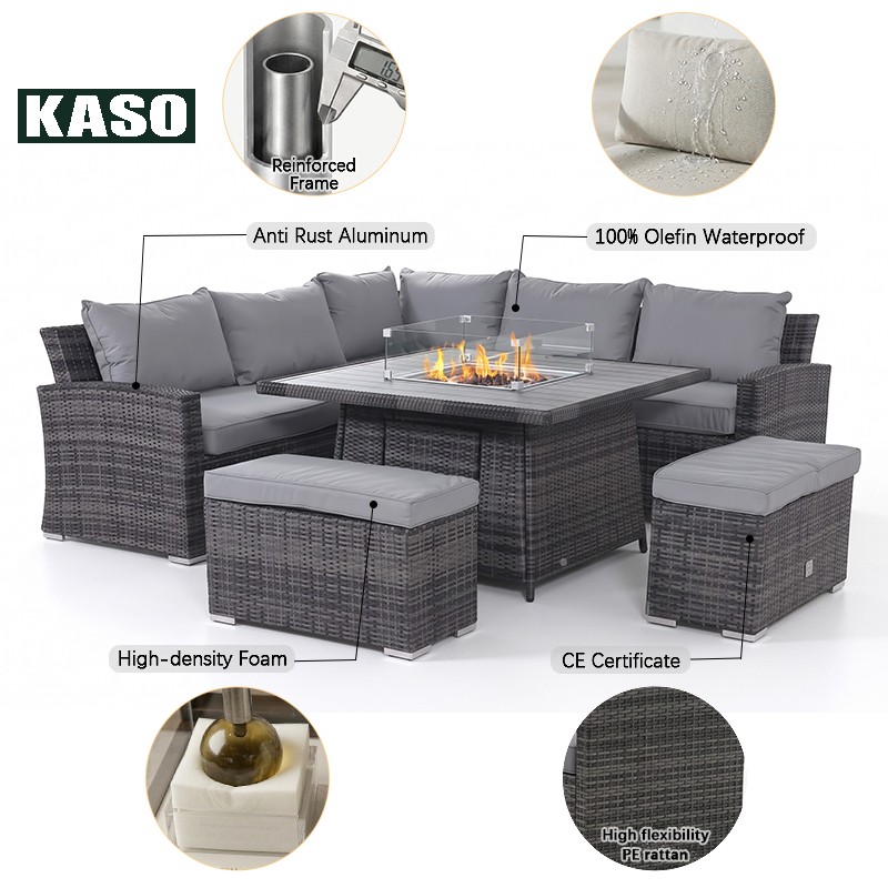 مجموعة أثاث حدائق عصرية مع حفر - مراجعة Outdoor Furniture And Fire Pit وسعره