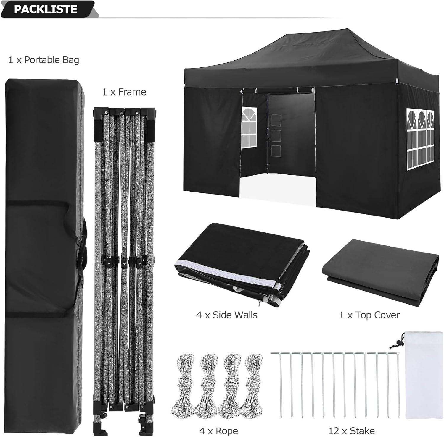 خيمة قابلة للطي 10×15 قدم مع 4 - مراجعة Gazebo Pop Up وسعره