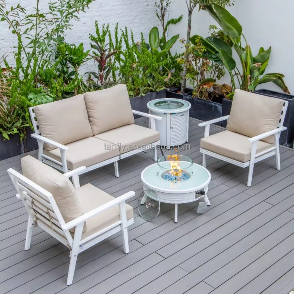 طقم أثاث خارجي للفنادق والفلل، - مراجعة Outdoor Furniture And Fire Pit وسعره
