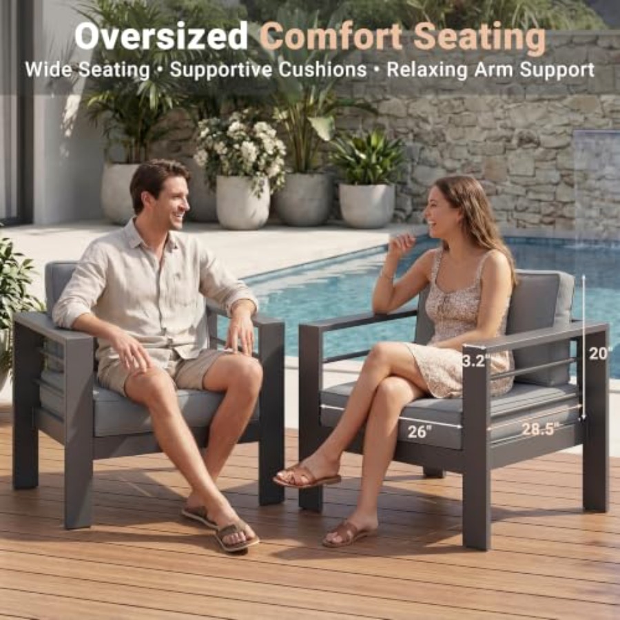 أريكة خارجية من الألومنيوم مع  - مراجعة Outdoor Furniture Loveseat وسعره