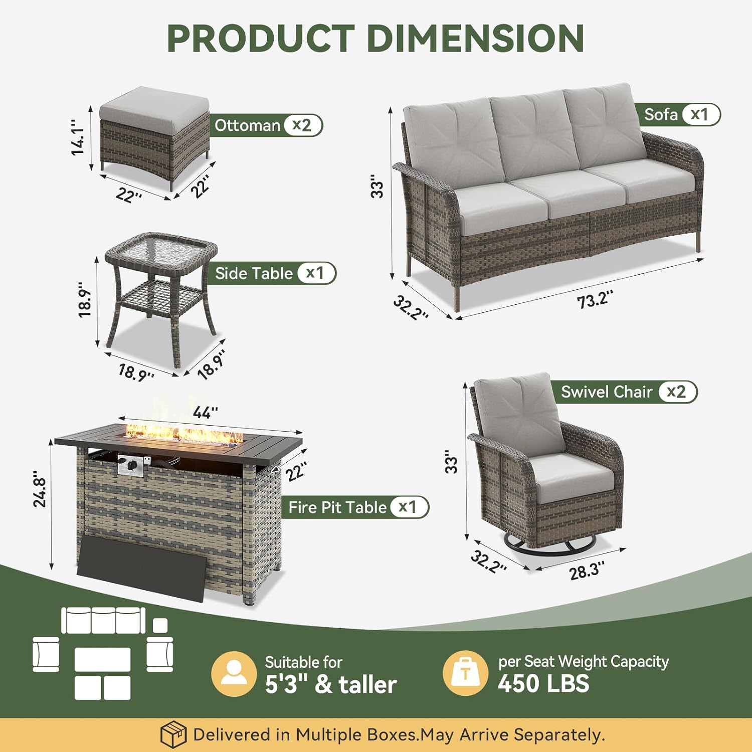 طقم أثاث خارجي من الخوص مكون م - مراجعة Outdoor Furniture And Fire Pit وسعره