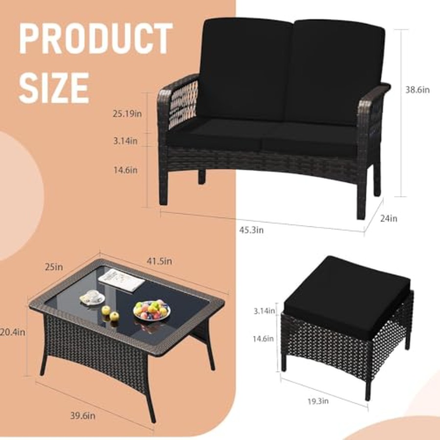 طقم أثاث فناء خارجي من الراتان - مراجعة Outdoor Furniture Loveseat وسعره