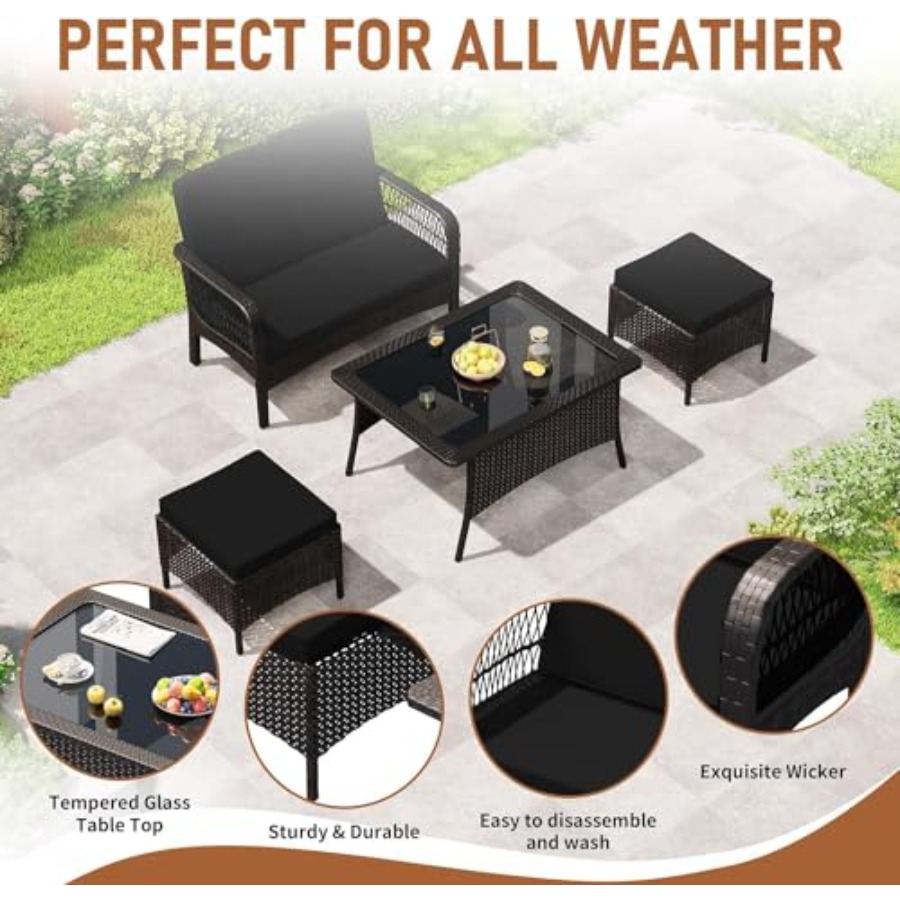 طقم أثاث فناء خارجي من الراتان - مراجعة Outdoor Furniture Loveseat وسعره