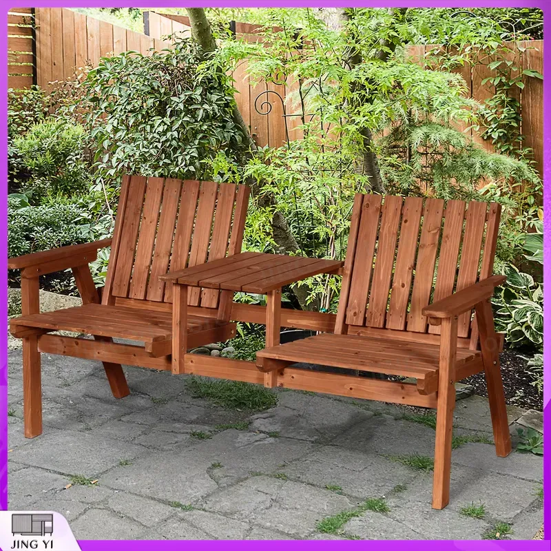 مقعد حديقة خشبي لشخصين مع طاول - مراجعة Outdoor Furniture Loveseat وسعره