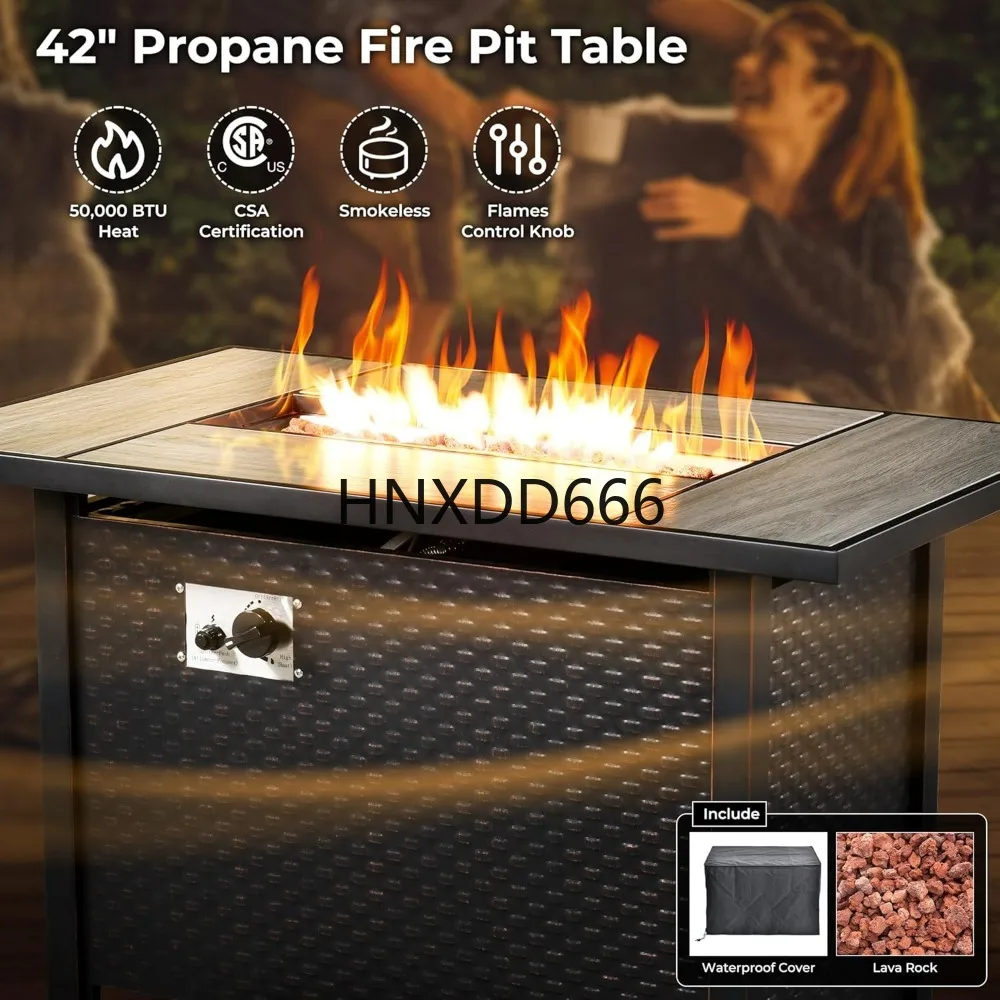 طقم أثاث خارجي مكون من 8 قطع م - مراجعة Outdoor Furniture And Fire Pit وسعره
